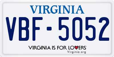 VA license plate VBF5052
