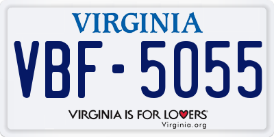 VA license plate VBF5055