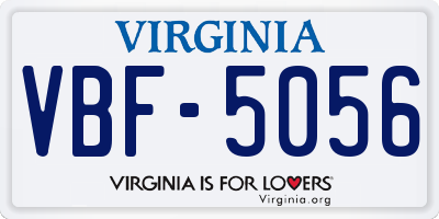 VA license plate VBF5056