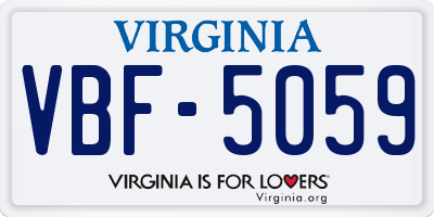 VA license plate VBF5059
