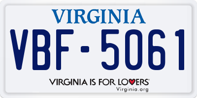VA license plate VBF5061