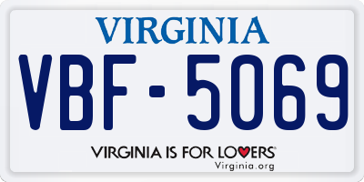 VA license plate VBF5069