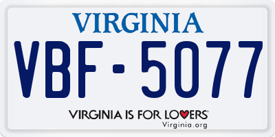 VA license plate VBF5077