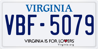 VA license plate VBF5079