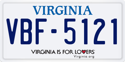 VA license plate VBF5121