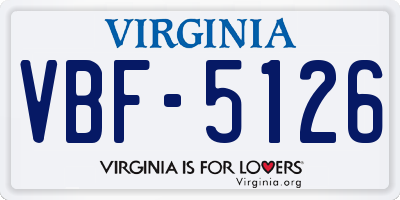 VA license plate VBF5126