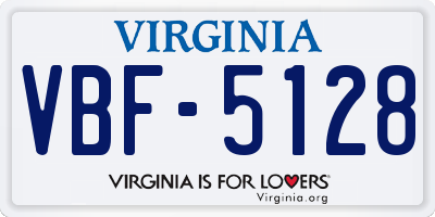 VA license plate VBF5128