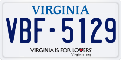 VA license plate VBF5129