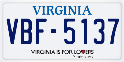 VA license plate VBF5137