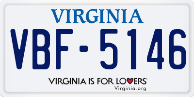 VA license plate VBF5146