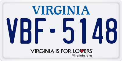VA license plate VBF5148
