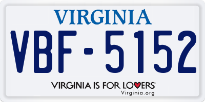 VA license plate VBF5152