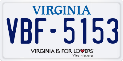 VA license plate VBF5153