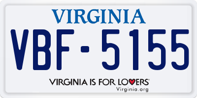 VA license plate VBF5155