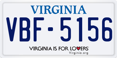 VA license plate VBF5156