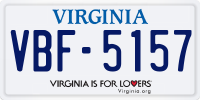 VA license plate VBF5157