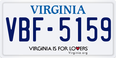 VA license plate VBF5159