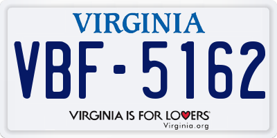 VA license plate VBF5162