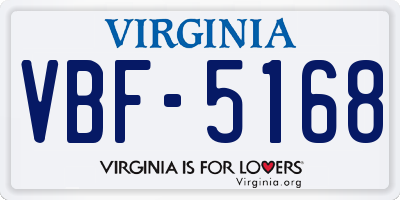 VA license plate VBF5168