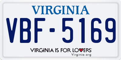 VA license plate VBF5169