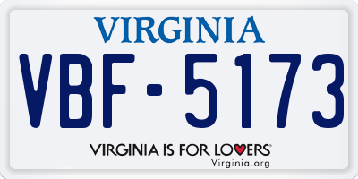 VA license plate VBF5173