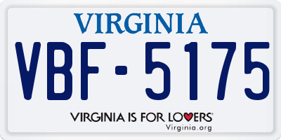 VA license plate VBF5175