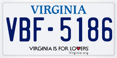 VA license plate VBF5186