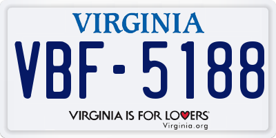 VA license plate VBF5188