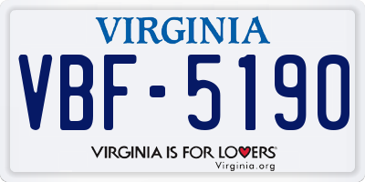 VA license plate VBF5190