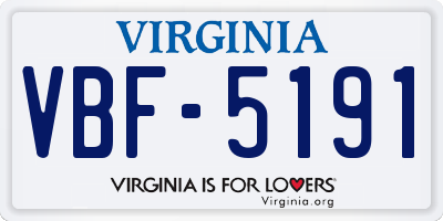 VA license plate VBF5191