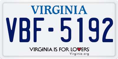 VA license plate VBF5192