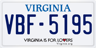 VA license plate VBF5195