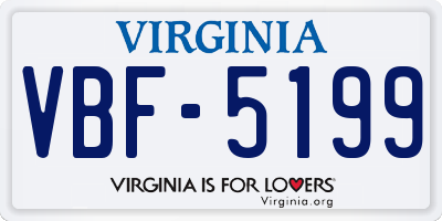 VA license plate VBF5199