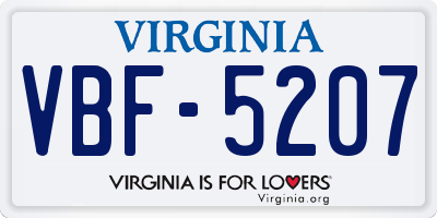 VA license plate VBF5207