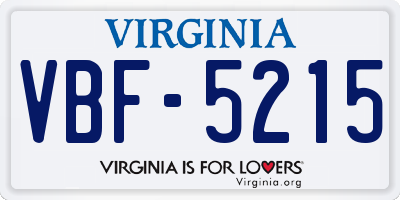 VA license plate VBF5215