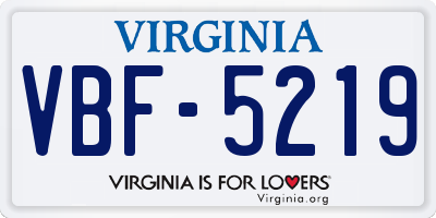 VA license plate VBF5219