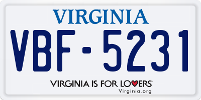 VA license plate VBF5231