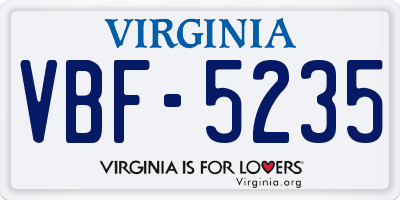 VA license plate VBF5235
