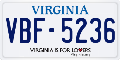 VA license plate VBF5236