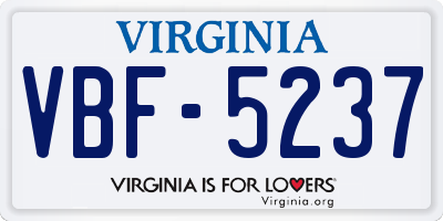 VA license plate VBF5237