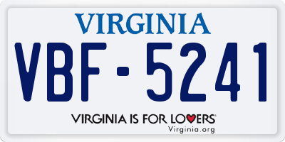 VA license plate VBF5241