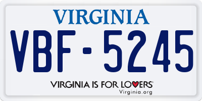 VA license plate VBF5245
