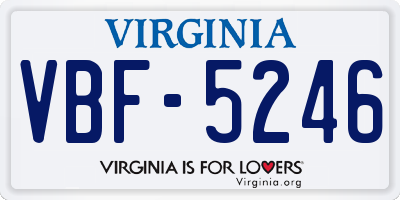 VA license plate VBF5246