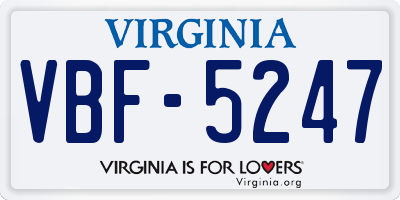 VA license plate VBF5247