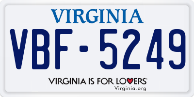 VA license plate VBF5249