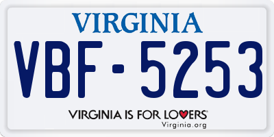 VA license plate VBF5253