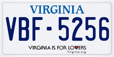 VA license plate VBF5256