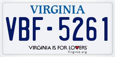 VA license plate VBF5261