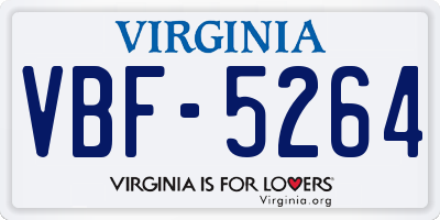 VA license plate VBF5264