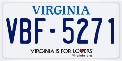 VA license plate VBF5271